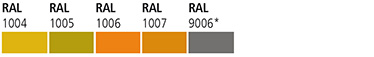finisaj aspect de satin RAL 1004 1005 1006 1007 9006