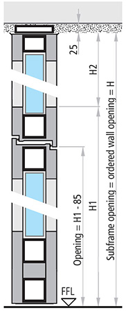 dimensiuni REI 90 si REI 120 cu elemente fixe usa vitrata antifoc din aluminiu
