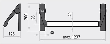 dimensiuni EXUS® design concept tehnologic avangardist;
Disponibil in diverse culori si combinatii de finisaje: bare si manere lustruite din otel inoxidabil, manere din aluminiu cromat si manere din aluminiuanodizat, sau clasica combinatie de manere din nylon cu bara din aluminiu anodizat;
Incuierea cu cheie este posibila si pe partea cu bara de iesire;
Deschidere reversibila in stanga sau dreapta;
Protuberanta de 125 mm;
Propusa in KIT complet in cutie neagra sau galbena;
Eticheta de identificare a caracteristicilor produsului;
Gama variata de optiuni: bare colorate, manere din otel inoxidabil sau colorate, zavoare conectate la dispozitive de control al accesului, cilindri codati sau sistem de chei master.